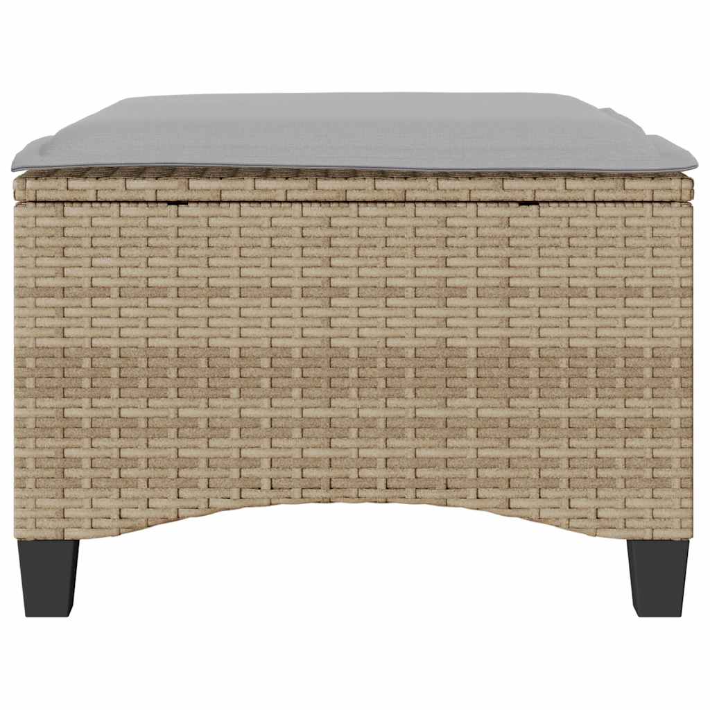 2 db bézs polirattan kerti székek párnákkal 55x55x36 cm