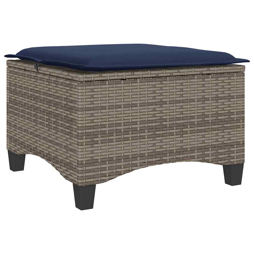 2 db szürke polirattan kerti székek párnákkal 55x55x36 cm