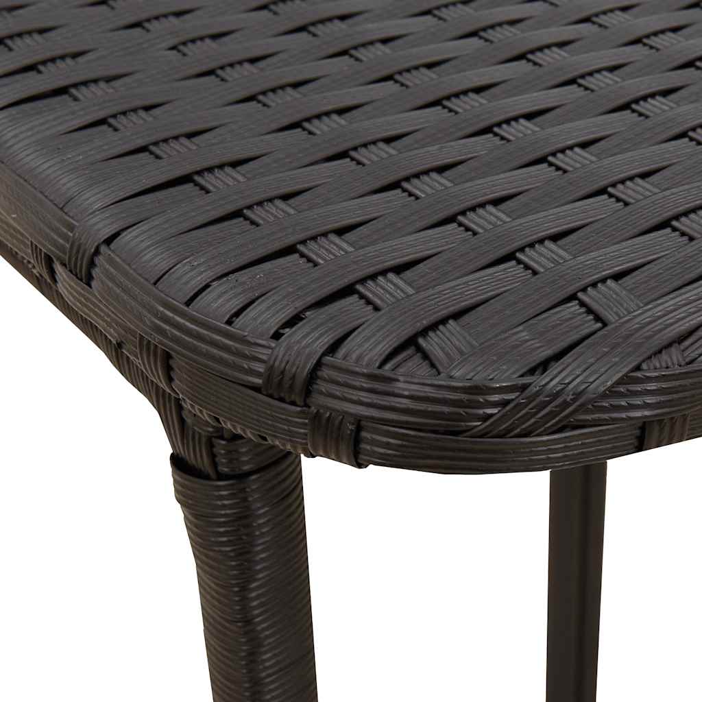 fekete polyrattan összecsukható kerti asztal 90x51x75 cm