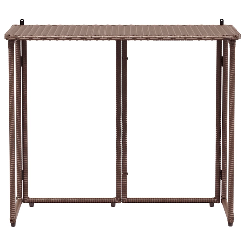barna polyrattan összecsukható kerti asztal 90x51x75 cm