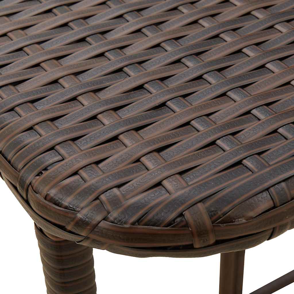 barna polyrattan összecsukható kerti asztal 90x51x75 cm
