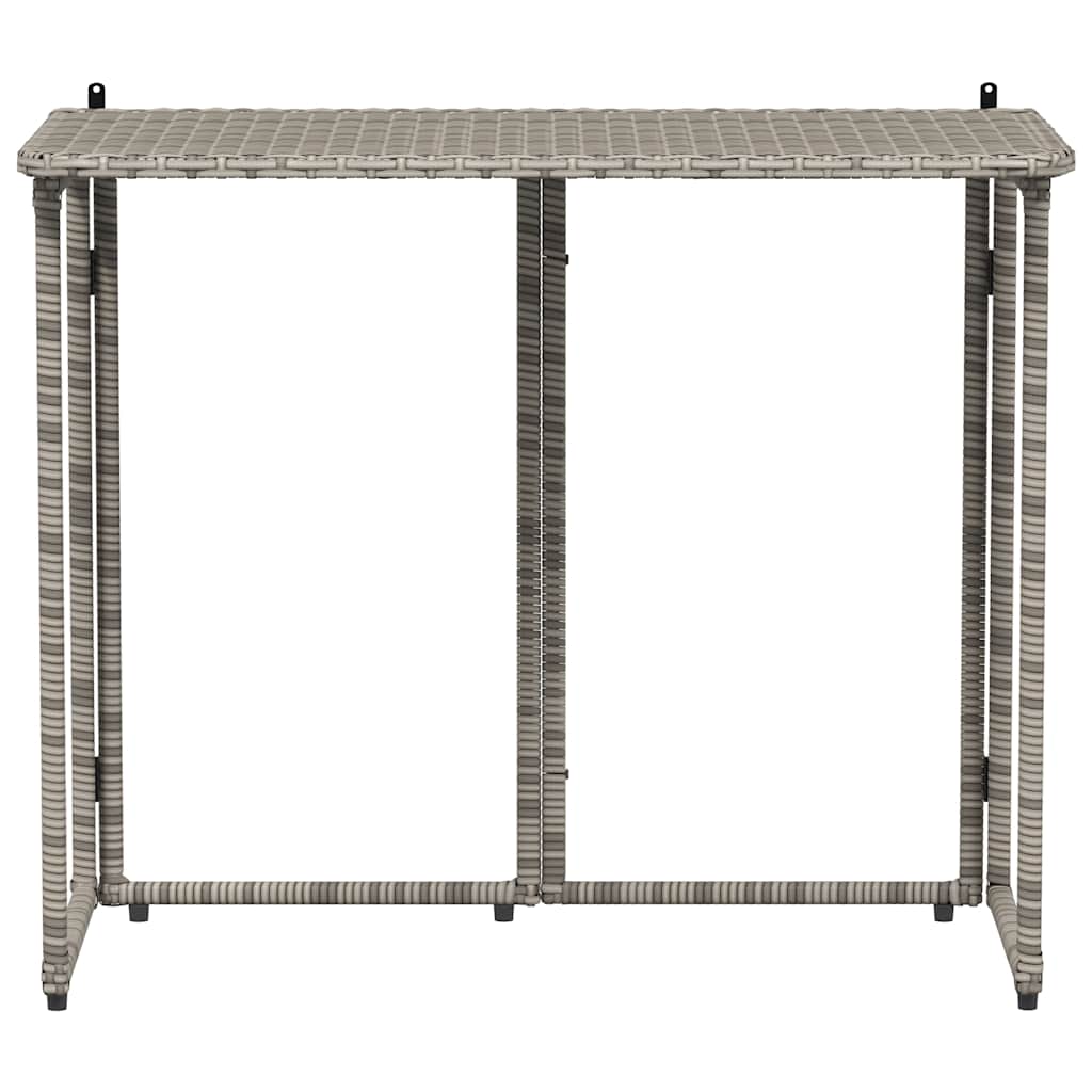 szürke polyrattan összecsukható kerti asztal 90x51x75 cm