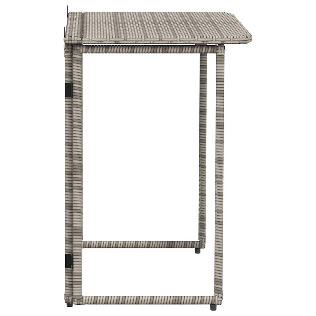 szürke polyrattan összecsukható kerti asztal 90x51x75 cm