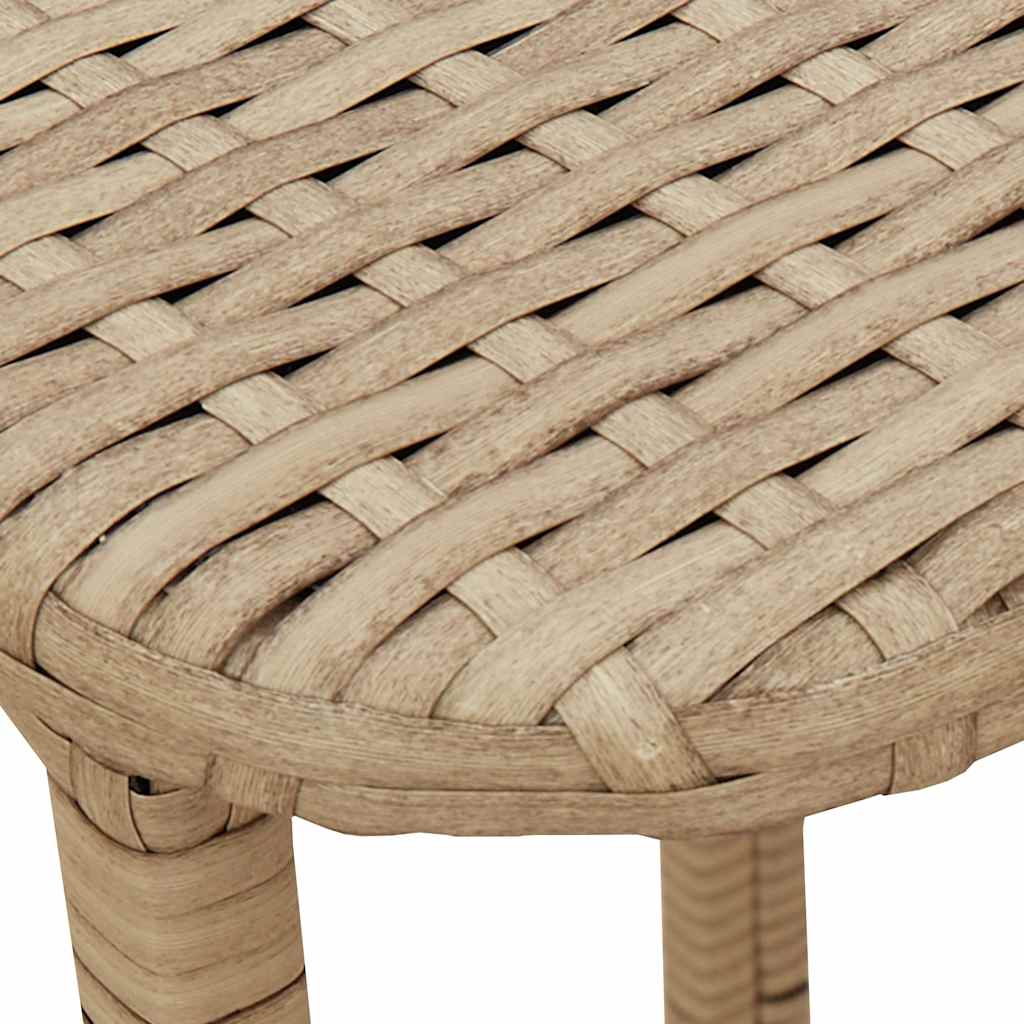 bézs polyrattan összecsukható kerti asztal 90x51x75 cm