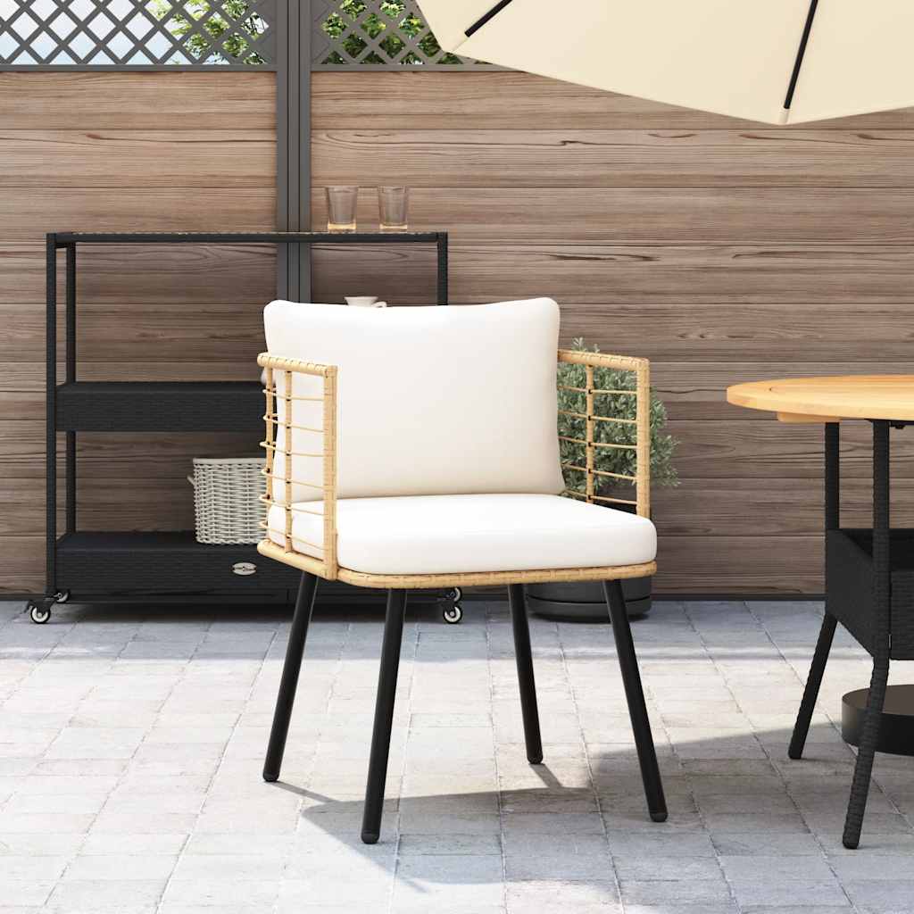 természetes polyrattan kerti szék párnákkal