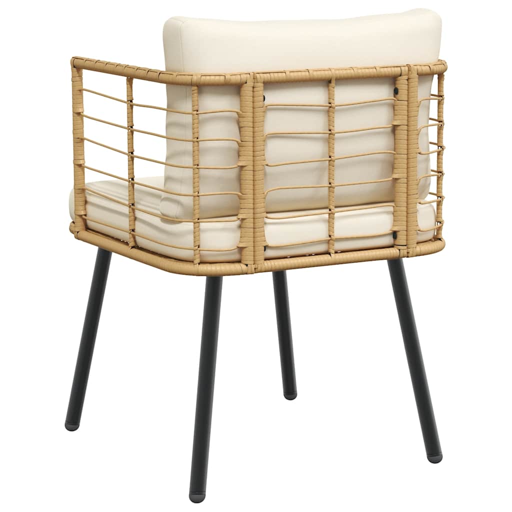 természetes polyrattan kerti szék párnákkal