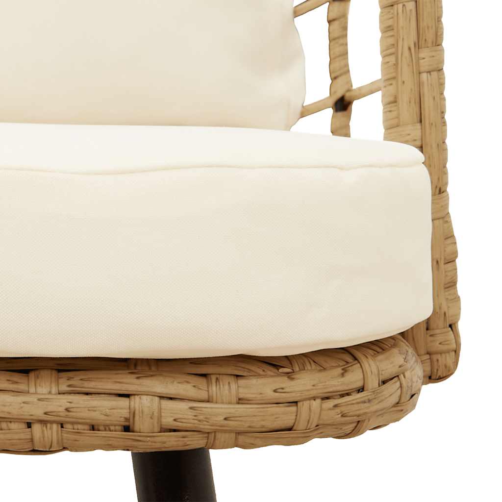 természetes polyrattan kerti szék párnákkal