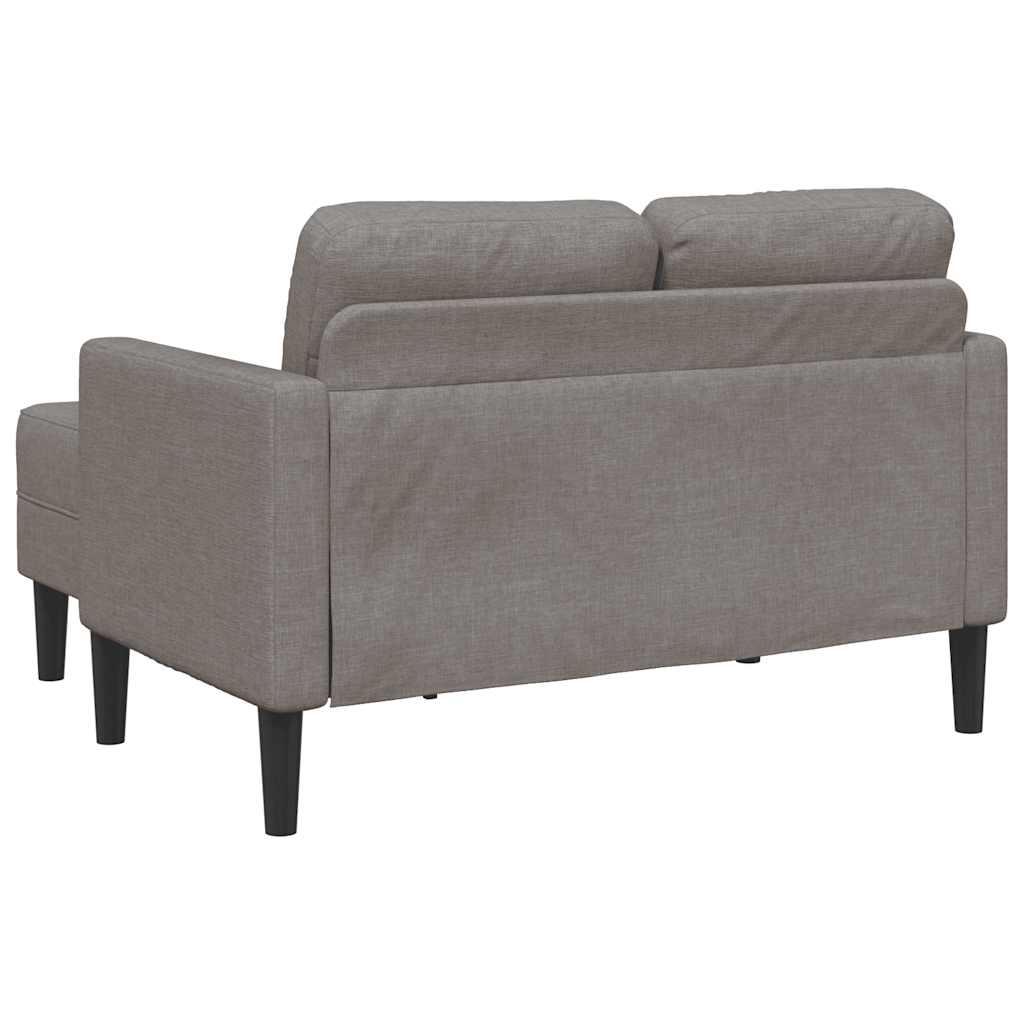 tópszínű anyagból 2 üléses kanapé L-alakú kanapéval 125 cm