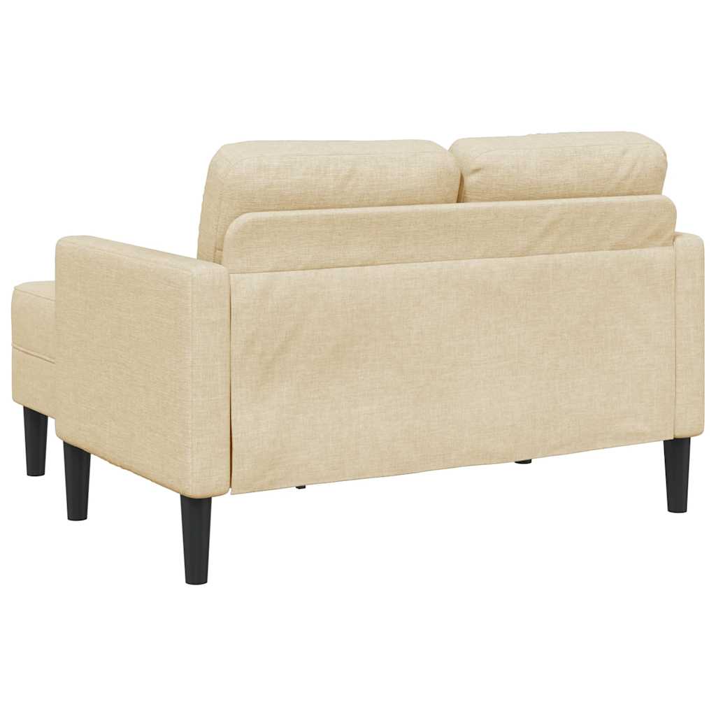 krémszínű anyagból 2 üléses kanapé L-alakú kanapéval 125 cm