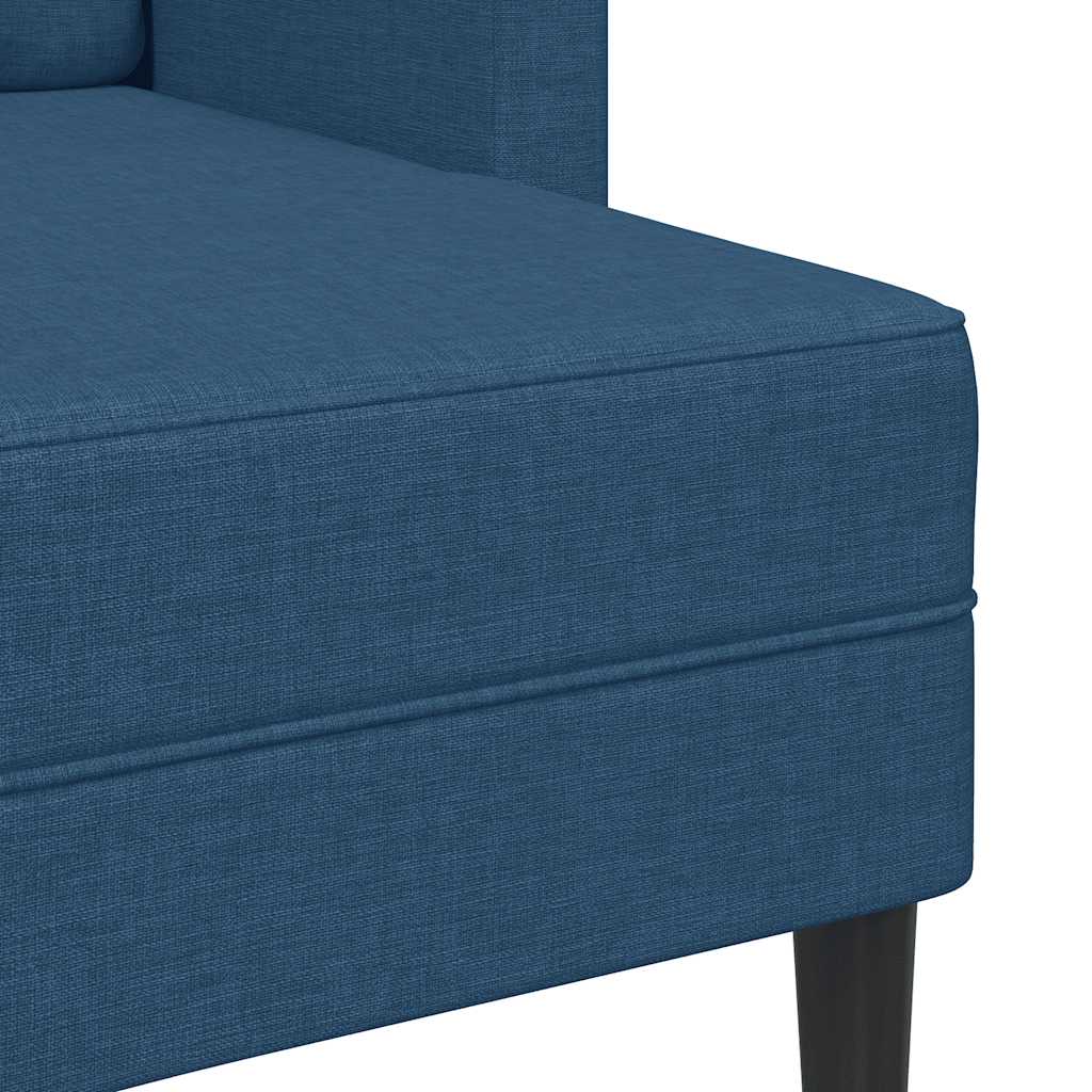kék anyagból 2 üléses kanapé L-alakú kanapéval 125 cm