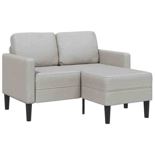 felhőszürke anyagból 2 üléses kanapé L-alakú kanapéval 125 cm