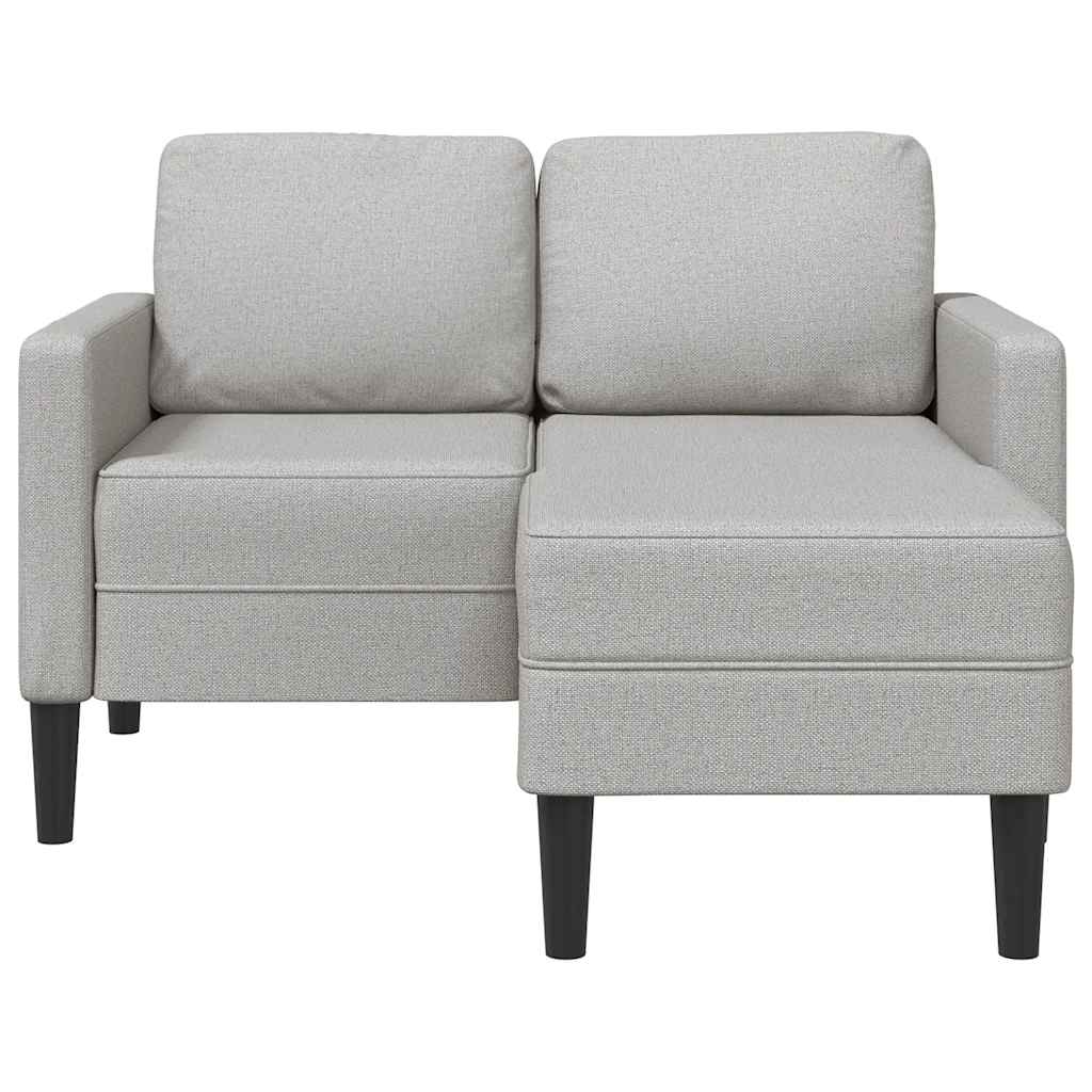 felhőszürke anyagból 2 üléses kanapé L-alakú kanapéval 125 cm