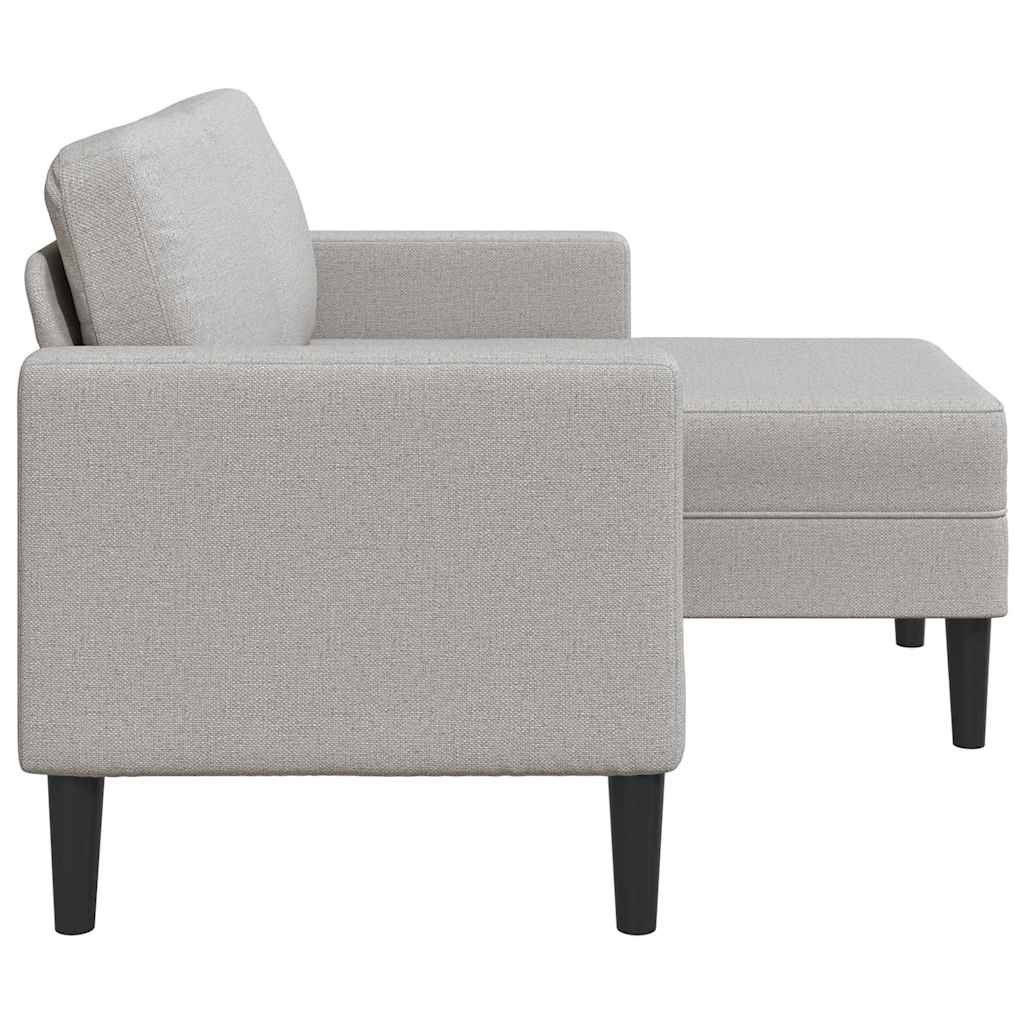 felhőszürke anyagból 2 üléses kanapé L-alakú kanapéval 125 cm