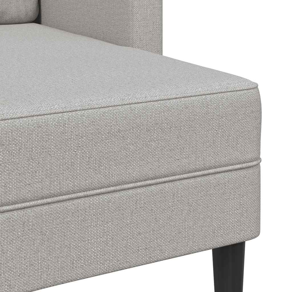 felhőszürke anyagból 2 üléses kanapé L-alakú kanapéval 125 cm