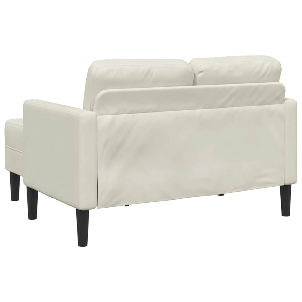 krémszínű bársony 2 üléses kanapé L-alakú kanapéval 125 cm