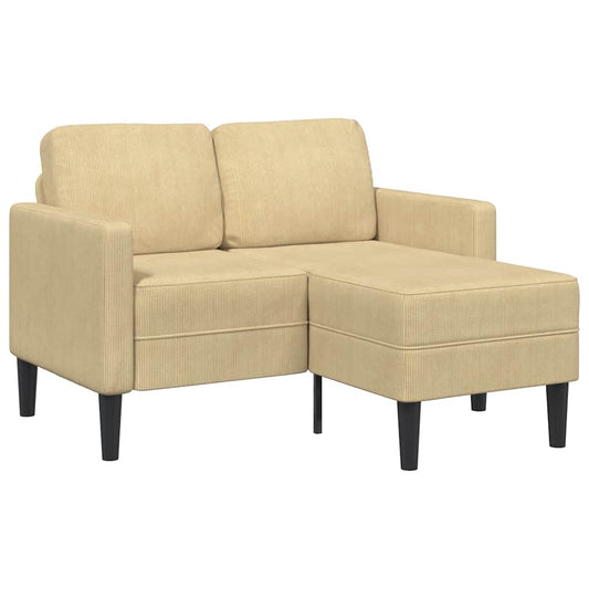 szürke-zöld vászon 2 üléses kanapé L-alakú kanapéval 125 cm