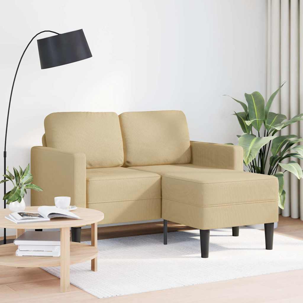 szürke-zöld vászon 2 üléses kanapé L-alakú kanapéval 125 cm