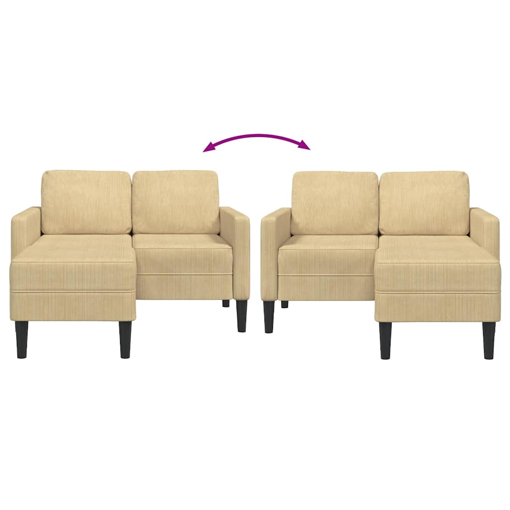 szürke-zöld vászon 2 üléses kanapé L-alakú kanapéval 125 cm