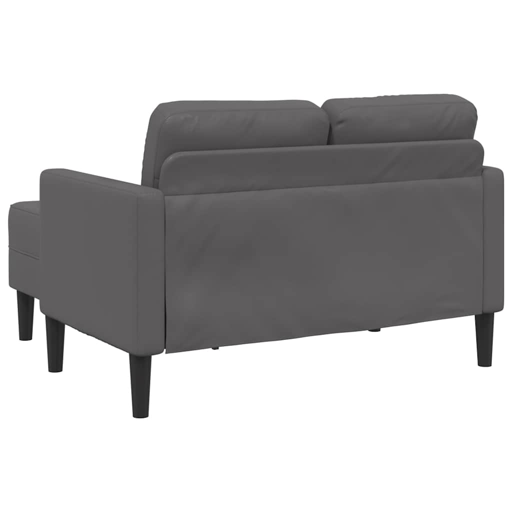 szürke műbőr 2 üléses kanapé L-alakú kanapéval 125 cm