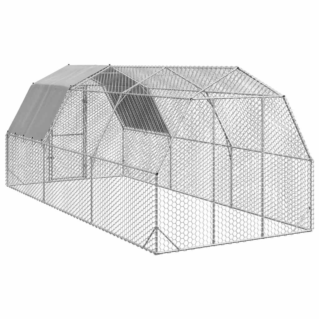 Csirkekifutó tetővel 2,5x6x2,25 m horganyzott acél