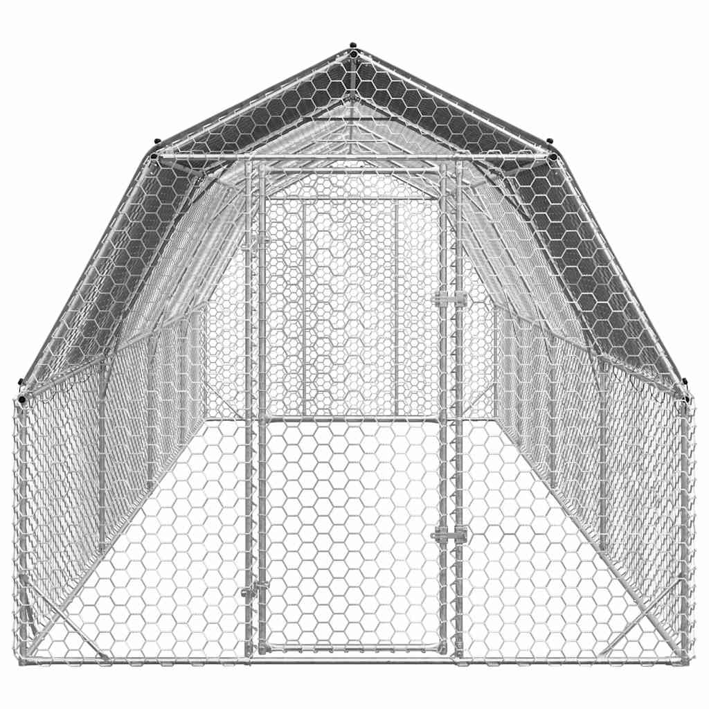 Csirkekifutó tetővel 2,5x8x2,25 m horganyzott acél