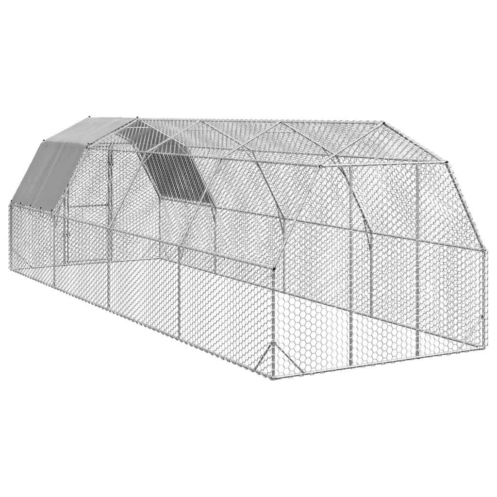Csirkekifutó tetővel 2,5x8x2,25 m horganyzott acél