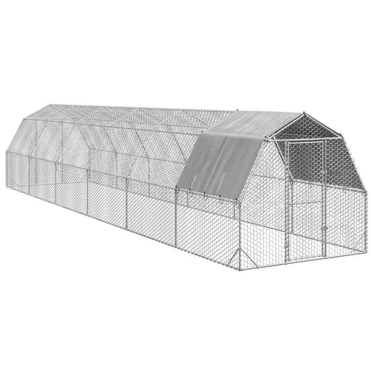 Csirkekifutó tetővel 2,5x12x2,25 m horganyzott acél