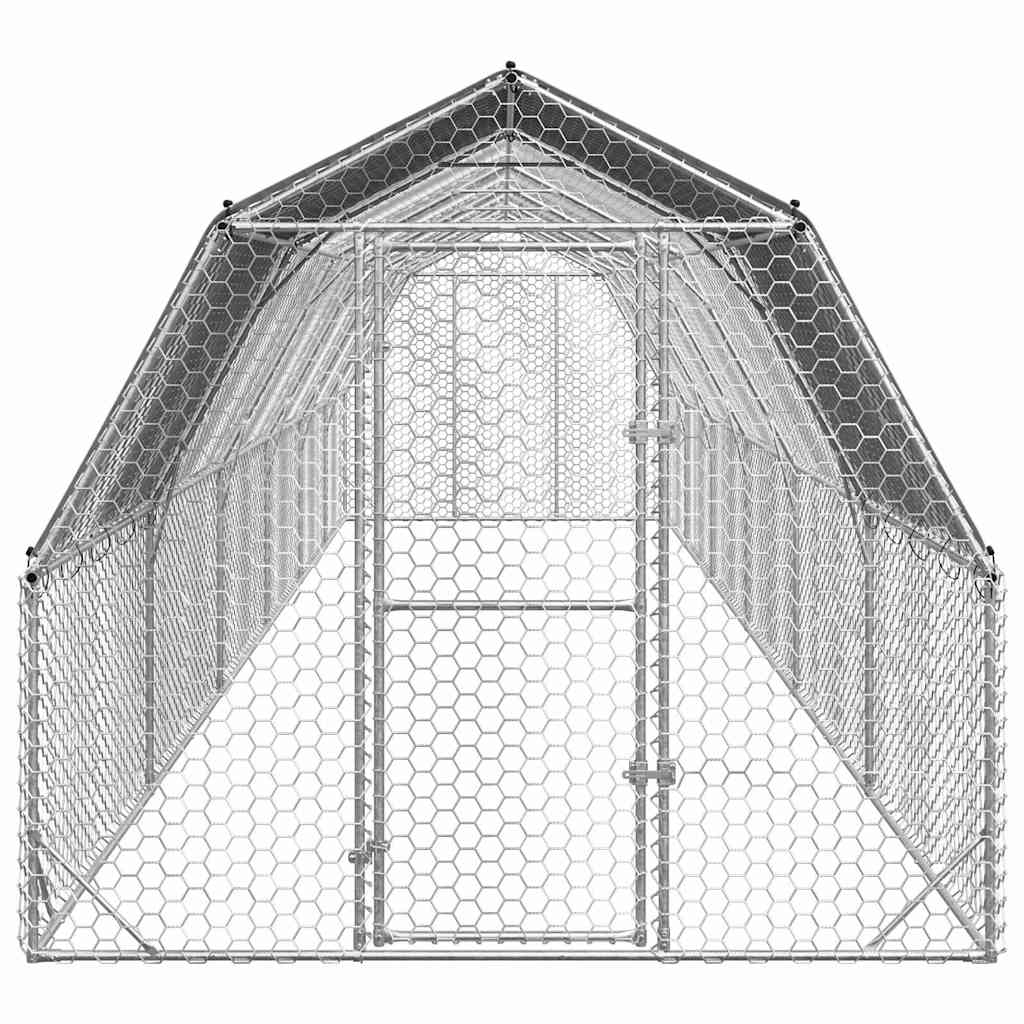 Csirkekifutó tetővel 2,5x12x2,25 m horganyzott acél