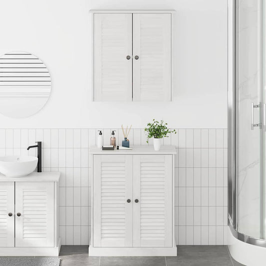Fürdőszoba bútor szett polcokkal 2 pcs Fehér és Antik Fehér