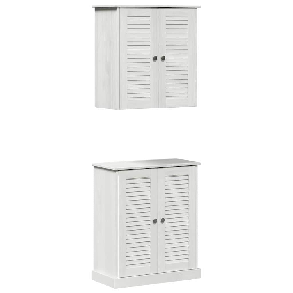 Fürdőszoba bútor szett polcokkal 2 pcs Fehér és Antik Fehér
