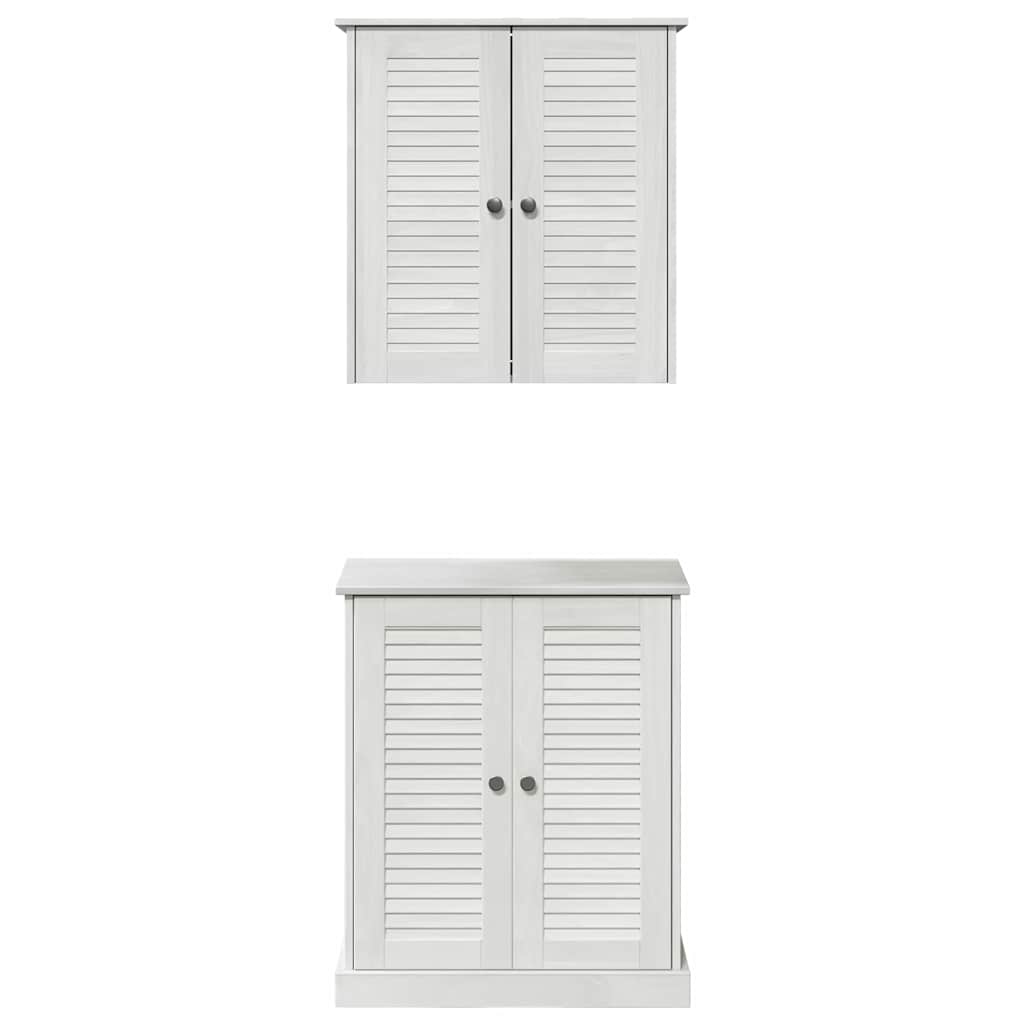 Fürdőszoba bútor szett polcokkal 2 pcs Fehér és Antik Fehér