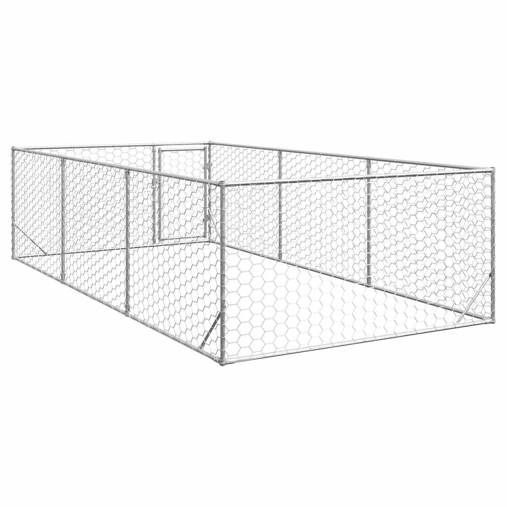 kültéri kutyakennel ajtóval 2x4x1 m horganyzott acélból