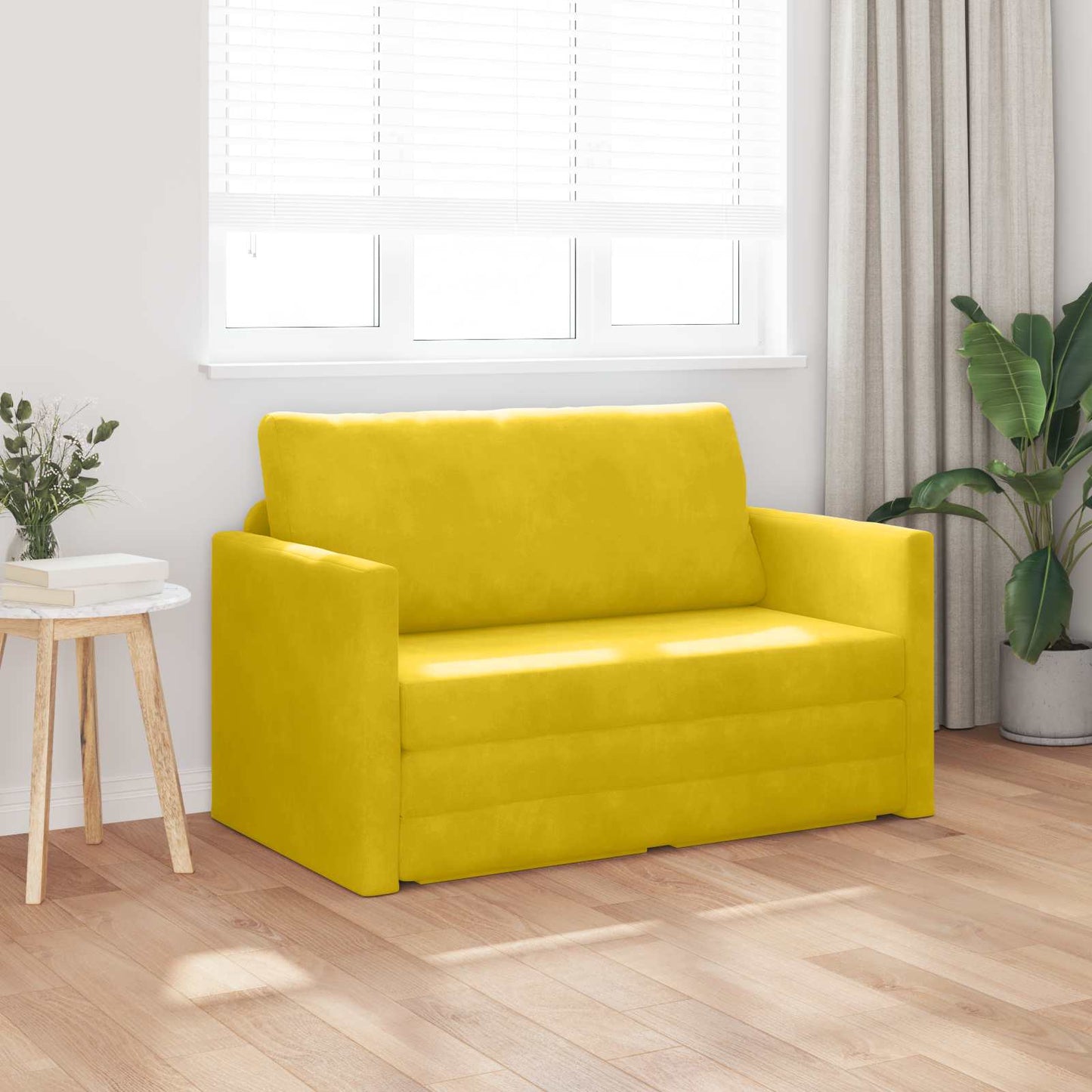 Kanapéágy Napraforgó sárga 124 x 71 x 78 cm Bársony