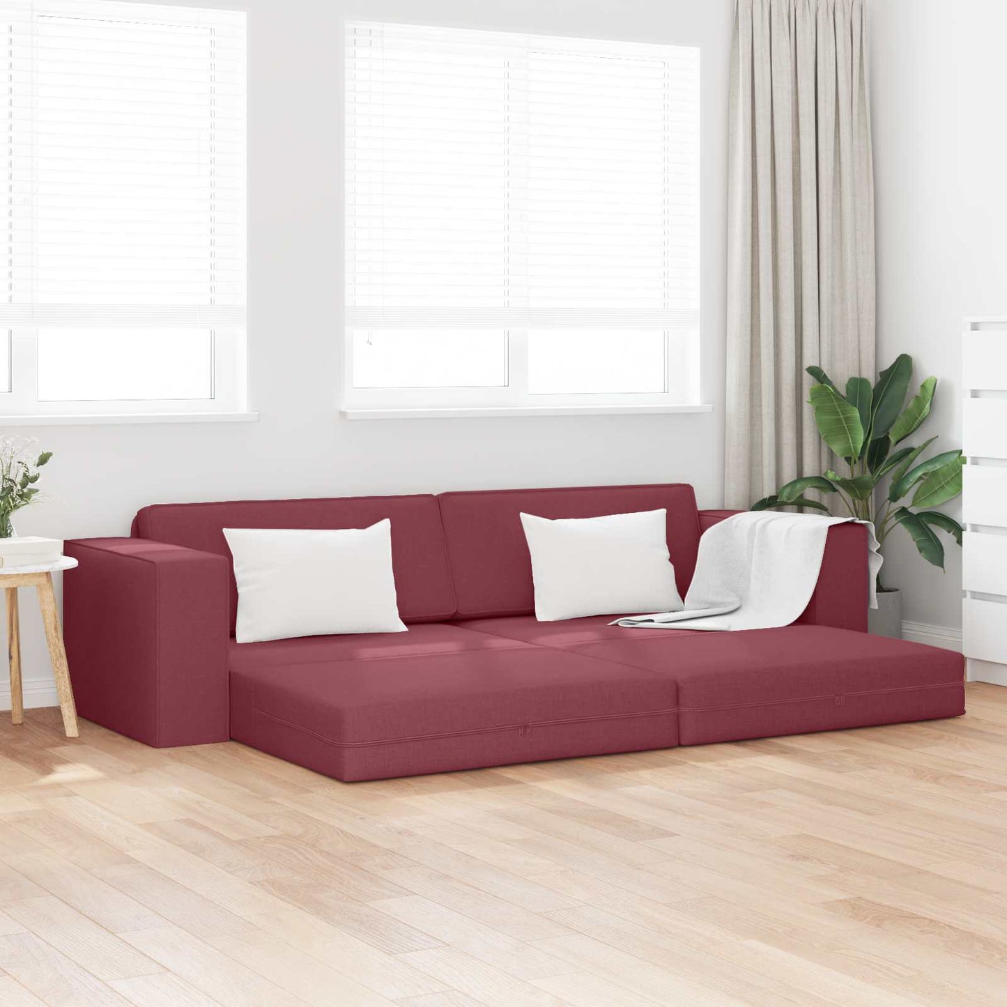 Kanapéágy Bordó 245 x 78 x 77 cm szövet
