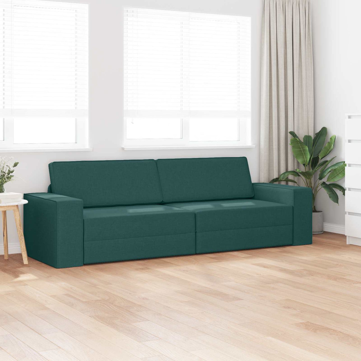 Kanapéágy Sötétzöld 245 x 78 x 77 cm szövet