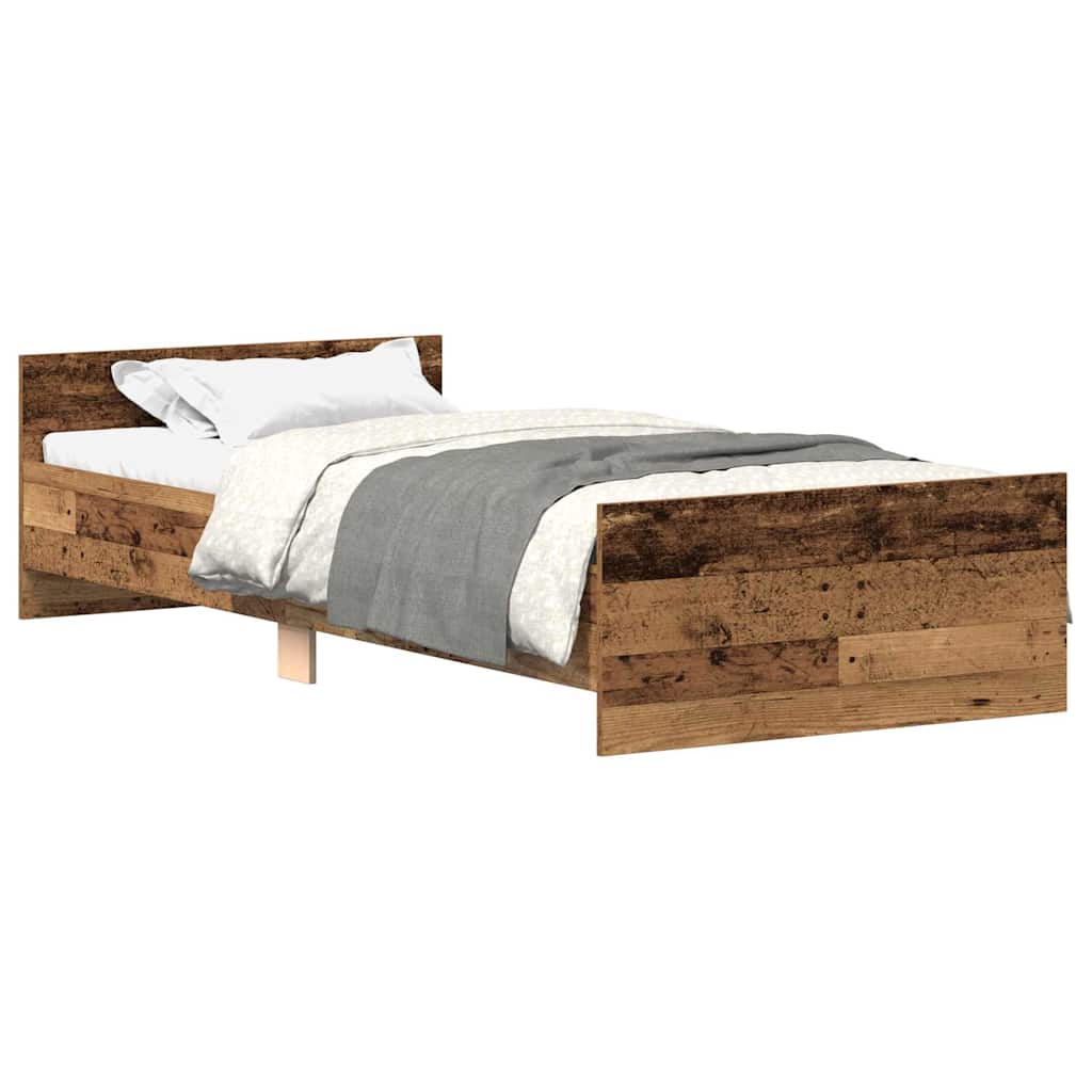 antik fa szerelt fa ágykeret matrac nélkül 90x200 cm