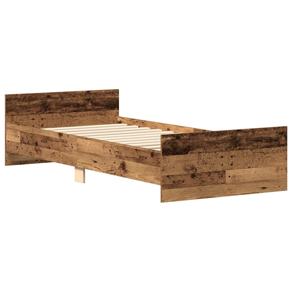 antik fa szerelt fa ágykeret matrac nélkül 90x200 cm