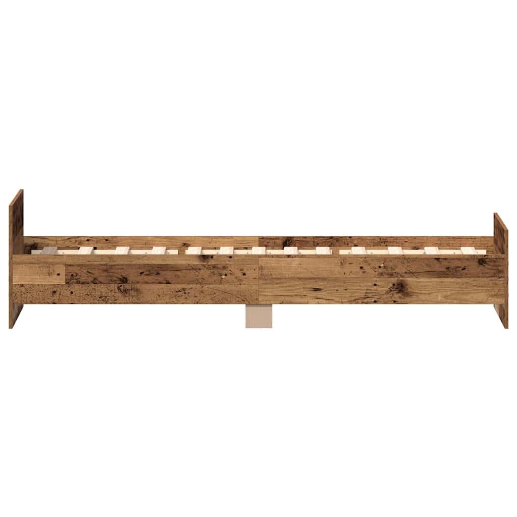 antik fa szerelt fa ágykeret matrac nélkül 90x200 cm
