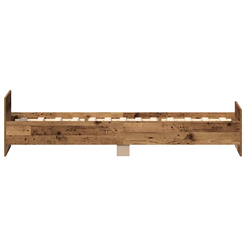 antik fa szerelt fa ágykeret matrac nélkül 90x190 cm