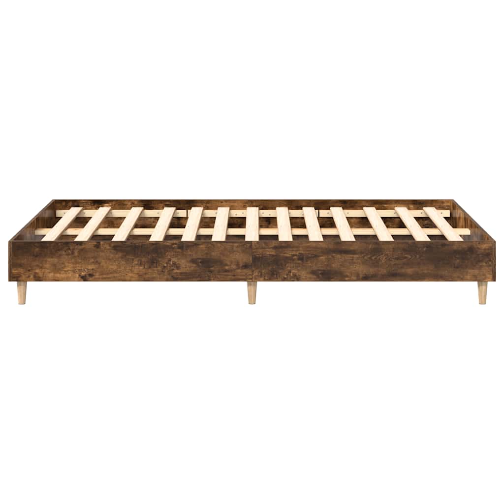 füstös tölgy színű szerelt fa ágykeret matrac nélkül 120x200 cm