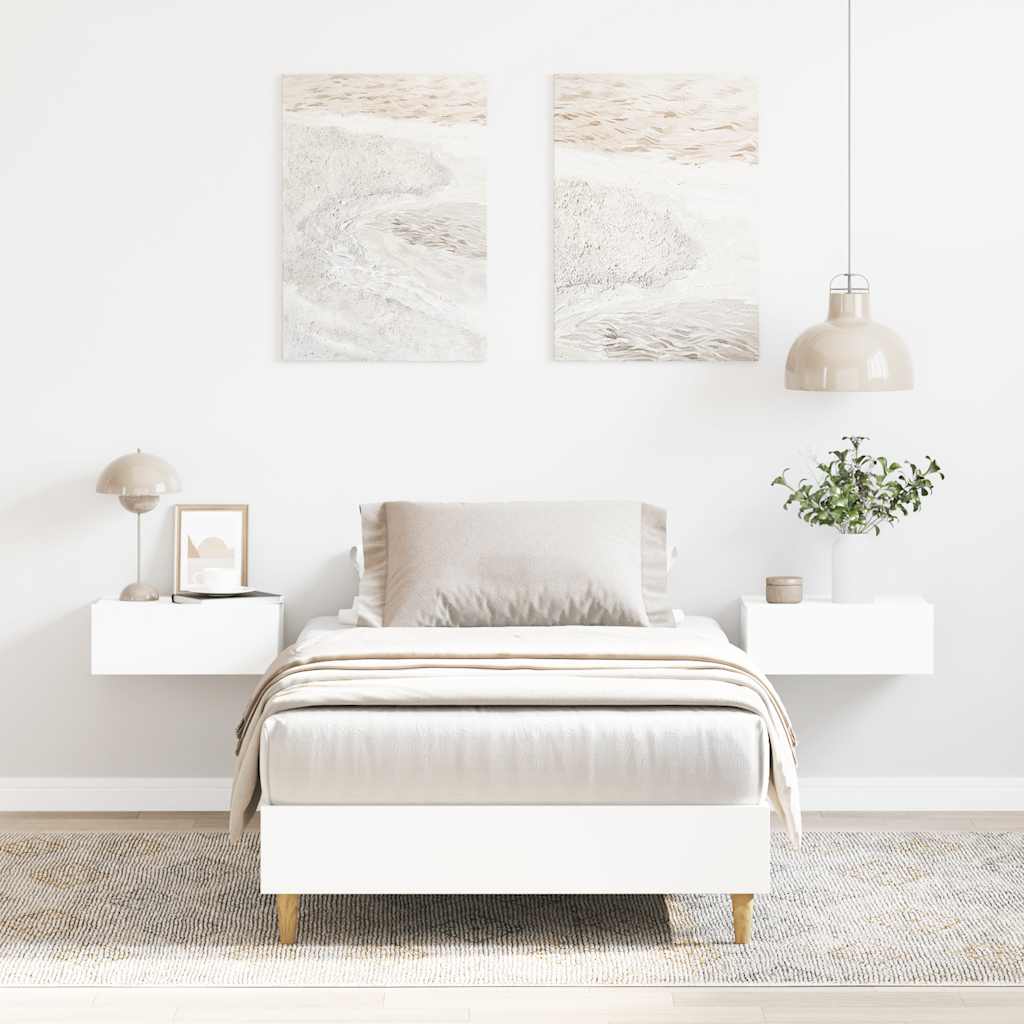fehér szerelt fa ágykeret matrac nélkül 100 x 200 cm