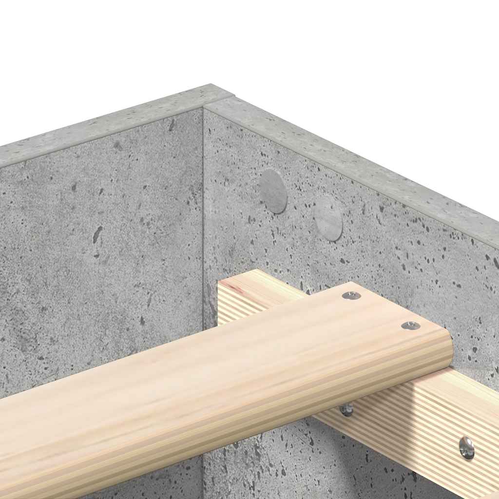 betonszürke szerelt fa ágykeret matrac nélkül 100 x 200 cm