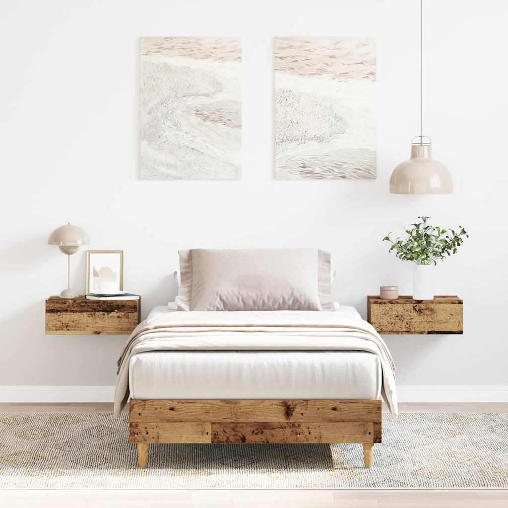 antik fa szerelt fa ágykeret matrac nélkül 100x200 cm