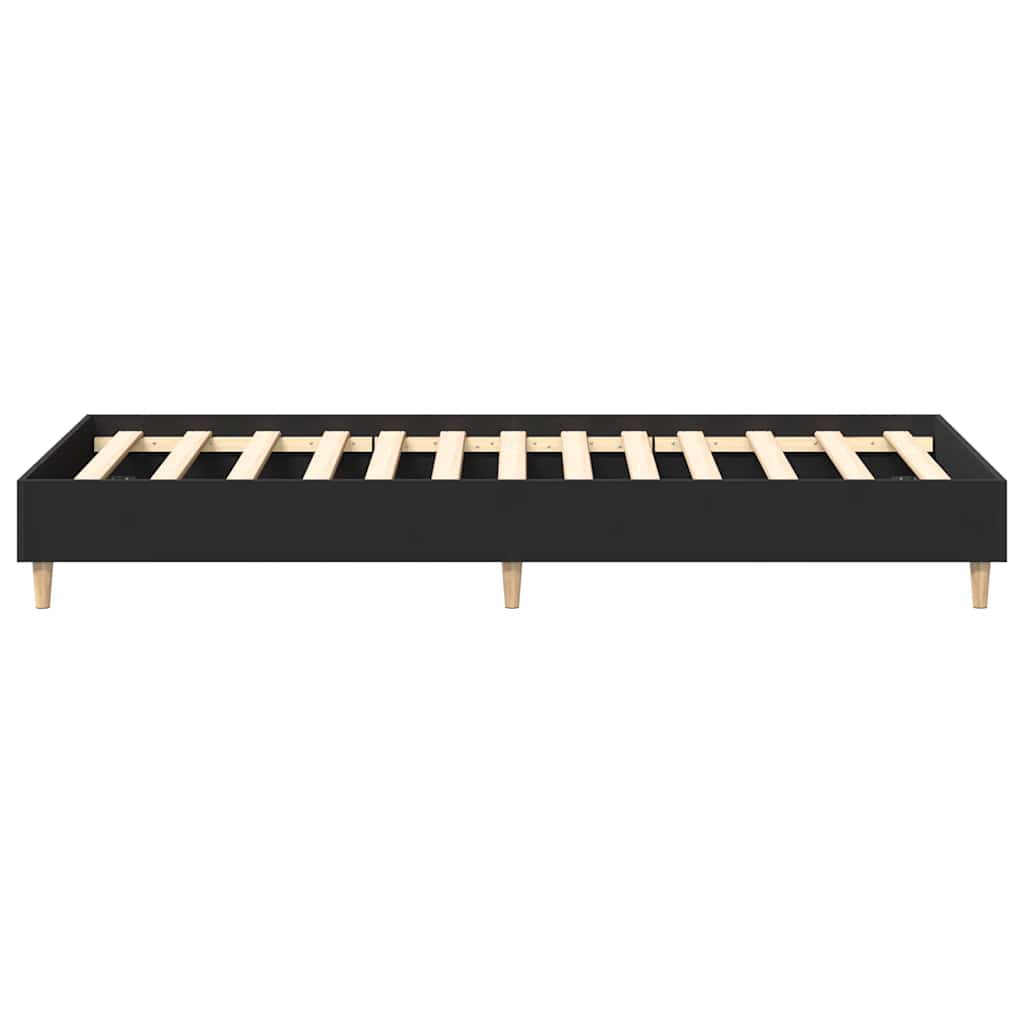 fekete szerelt fa ágykeret matrac nélkül 90 x 200 cm