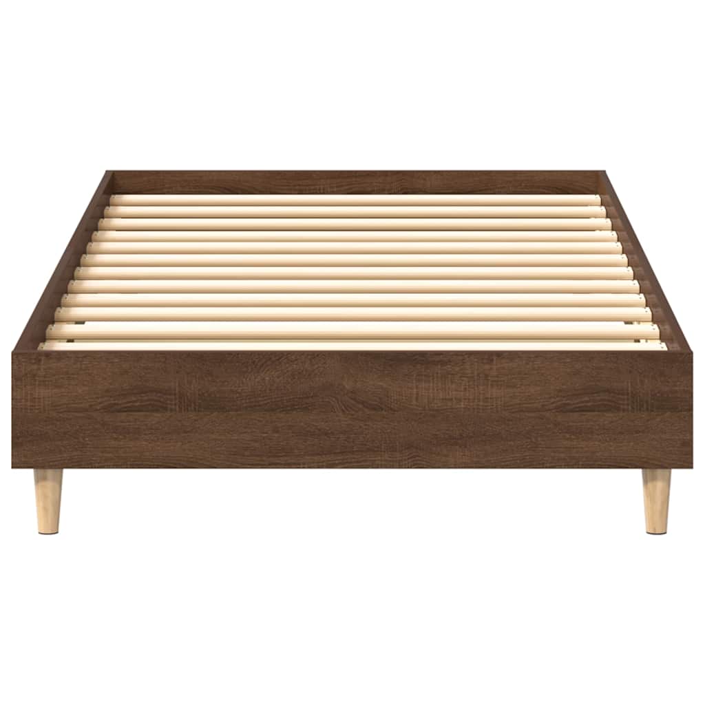 barna tölgy színű szerelt fa ágykeret matrac nélkül 90x200 cm