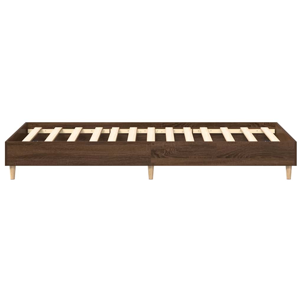 barna tölgy színű szerelt fa ágykeret matrac nélkül 90x200 cm