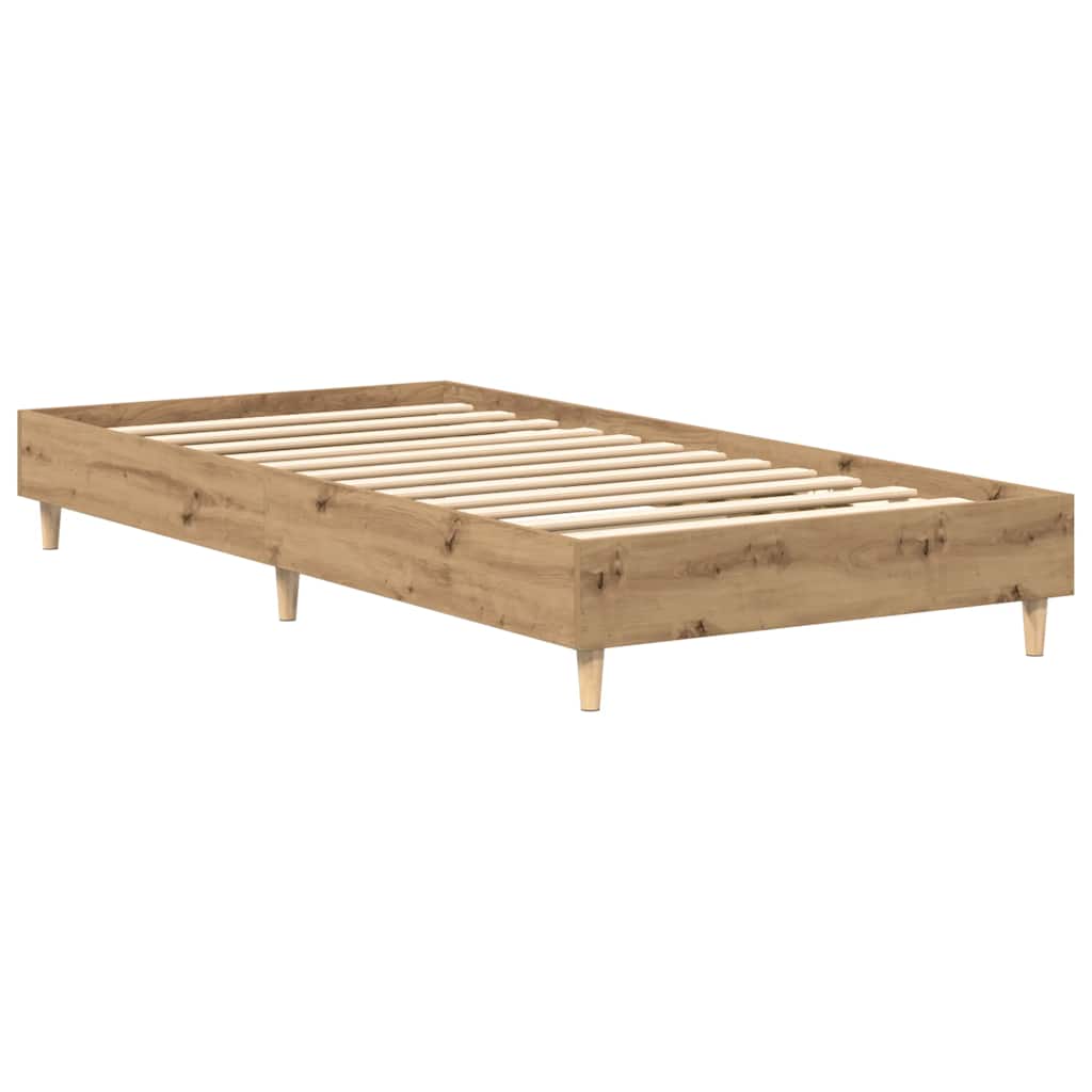 kézműves tölgy szerelt fa ágykeret matrac nélkül 90x200 cm
