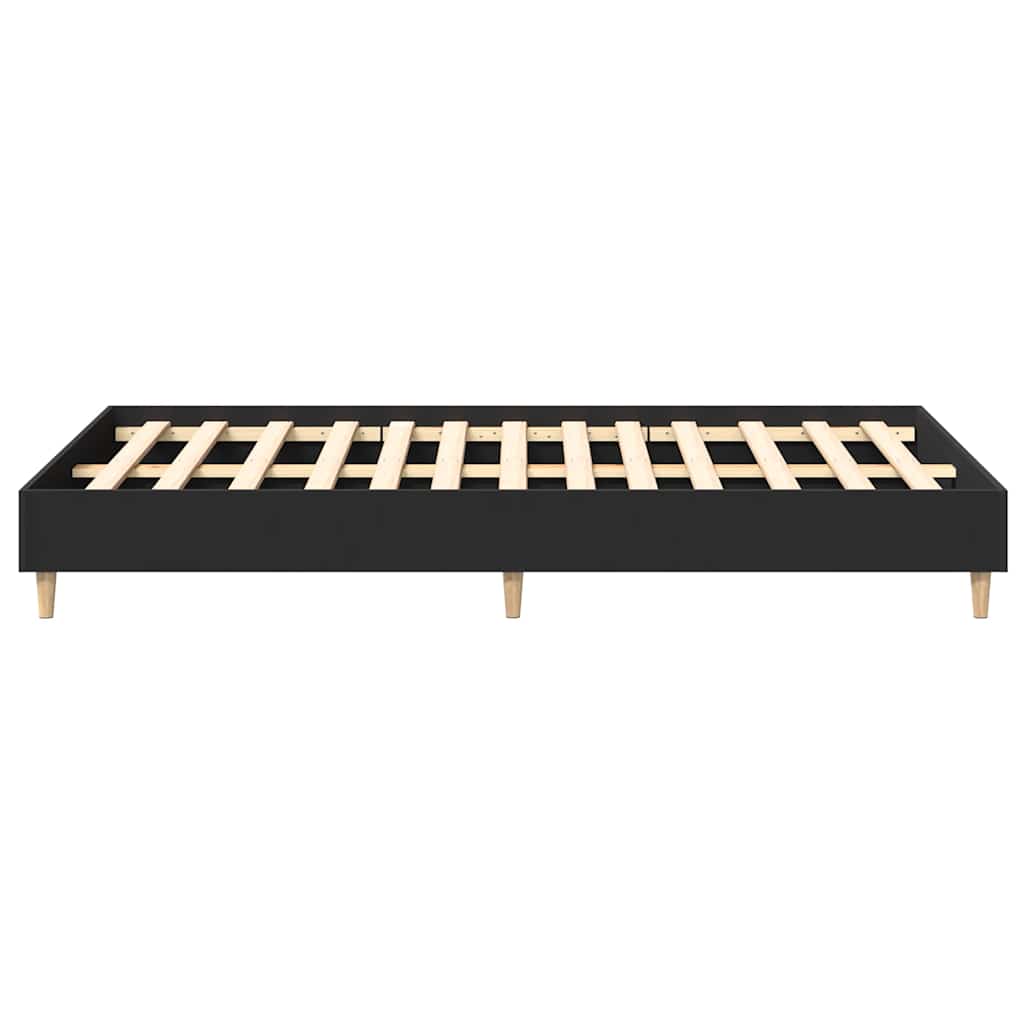 fekete szerelt fa ágykeret matrac nélkül 140x190 cm