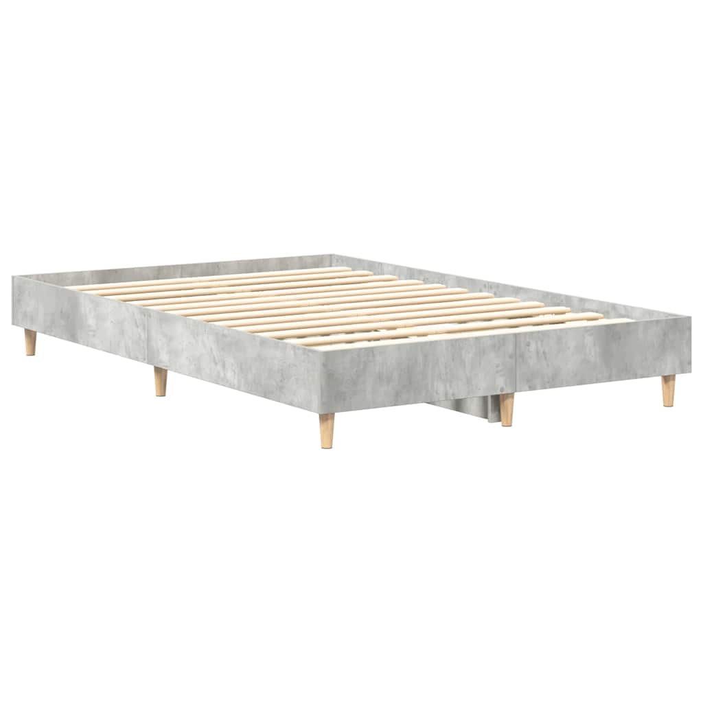 betonszürke szerelt fa ágykeret matrac nélkül 140x190 cm
