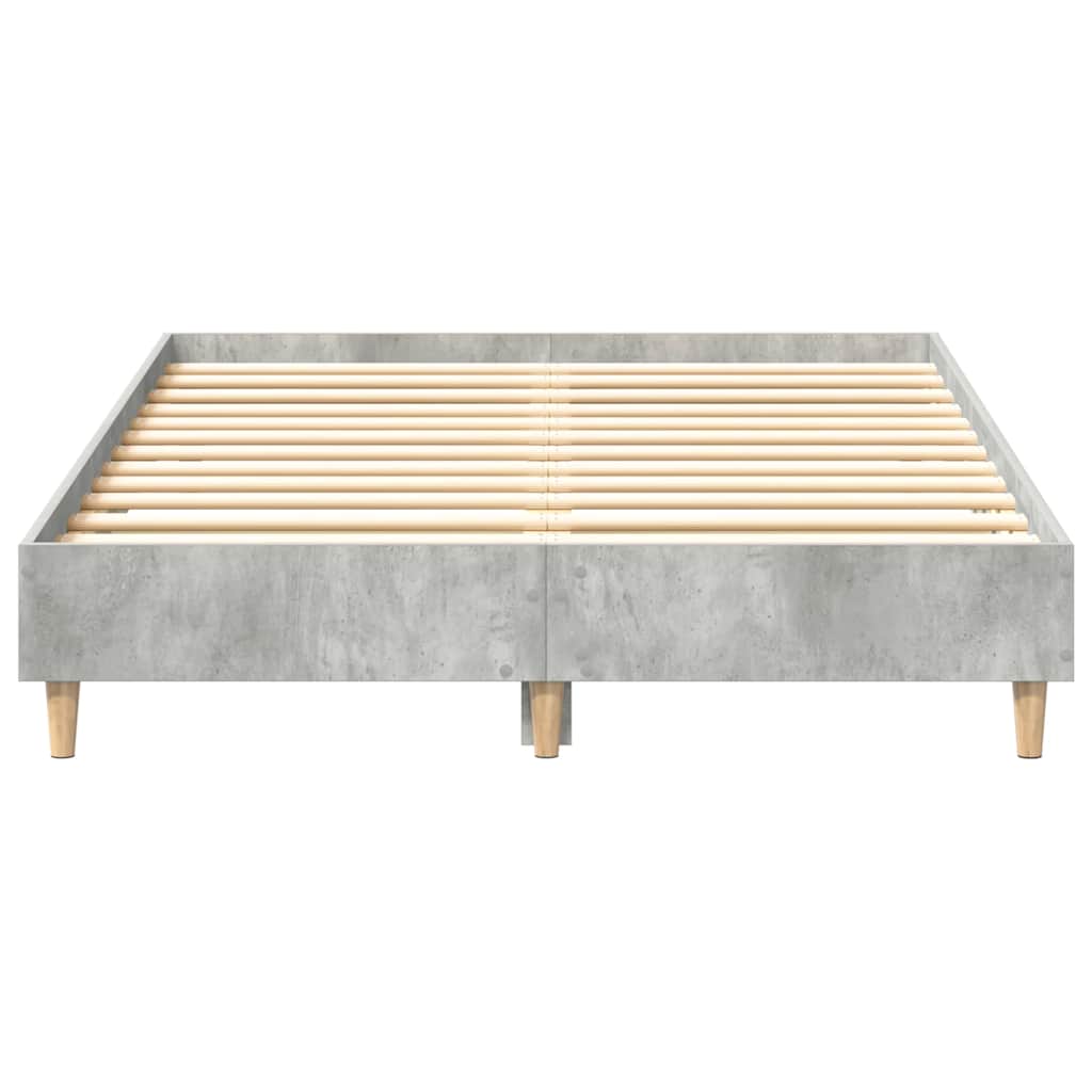 betonszürke szerelt fa ágykeret matrac nélkül 140x190 cm